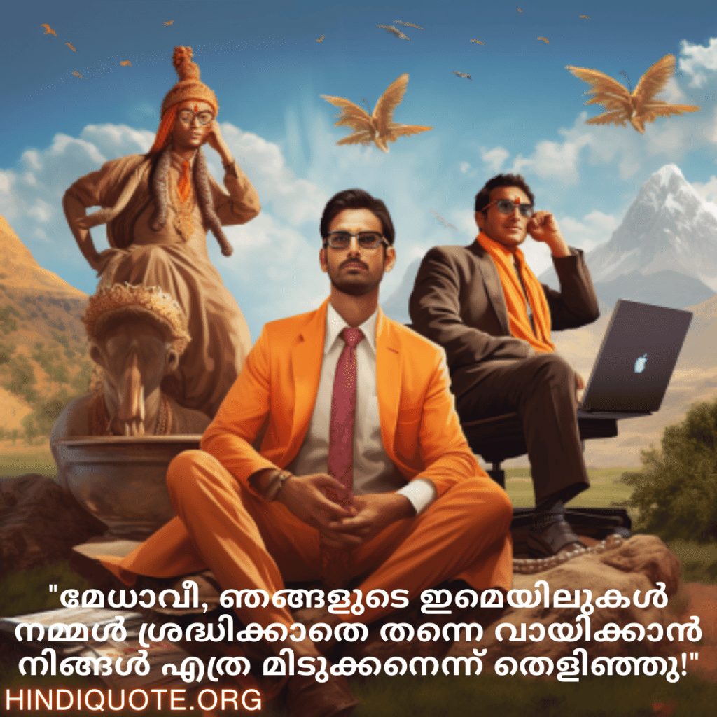 "മേധാവീ, ഞങ്ങളുടെ ഇമെയിലുകൾ നമ്മൾ ശ്രദ്ധിക്കാതെ തന്നെ വായിക്കാൻ നിങ്ങൾ എത്ര മിടുക്കനെന്ന് തെളിഞ്ഞു!"