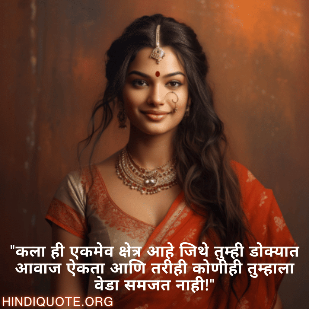 "कला ही एकमेव क्षेत्र आहे जिथे तुम्ही डोक्यात आवाज ऐकता आणि तरीही कोणीही तुम्हाला वेडा समजत नाही!"