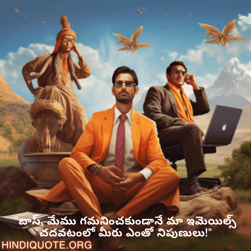 "బాస్, మేము గమనించకుండానే మా ఇమెయిల్స్ చదవటంలో మీరు ఎంతో నిపుణులు!"