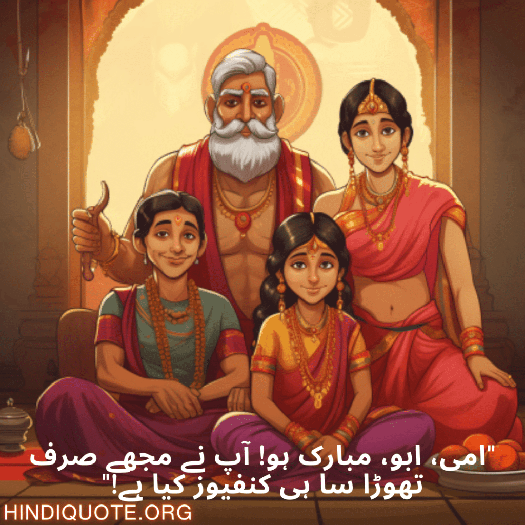 "امی، ابو، مبارک ہو! آپ نے مجھے صرف تھوڑا سا ہی کنفیوز کیا ہے!"