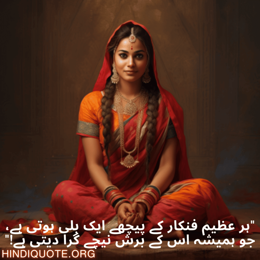 "ہر عظیم فنکار کے پیچھے ایک بلی ہوتی ہے، جو ہمیشہ اس کے برش نیچے گرا دیتی ہے!"