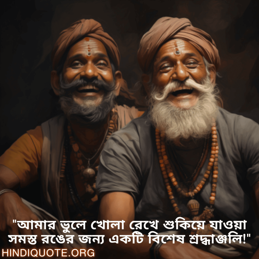 "আমার ভুলে খোলা রেখে শুকিয়ে যাওয়া সমস্ত রঙের জন্য একটি বিশেষ শ্রদ্ধাঞ্জলি!"