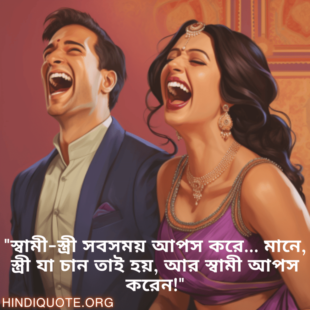 "স্বামী-স্ত্রী সবসময় আপস করে… মানে, স্ত্রী যা চান তাই হয়, আর স্বামী আপস করেন!"