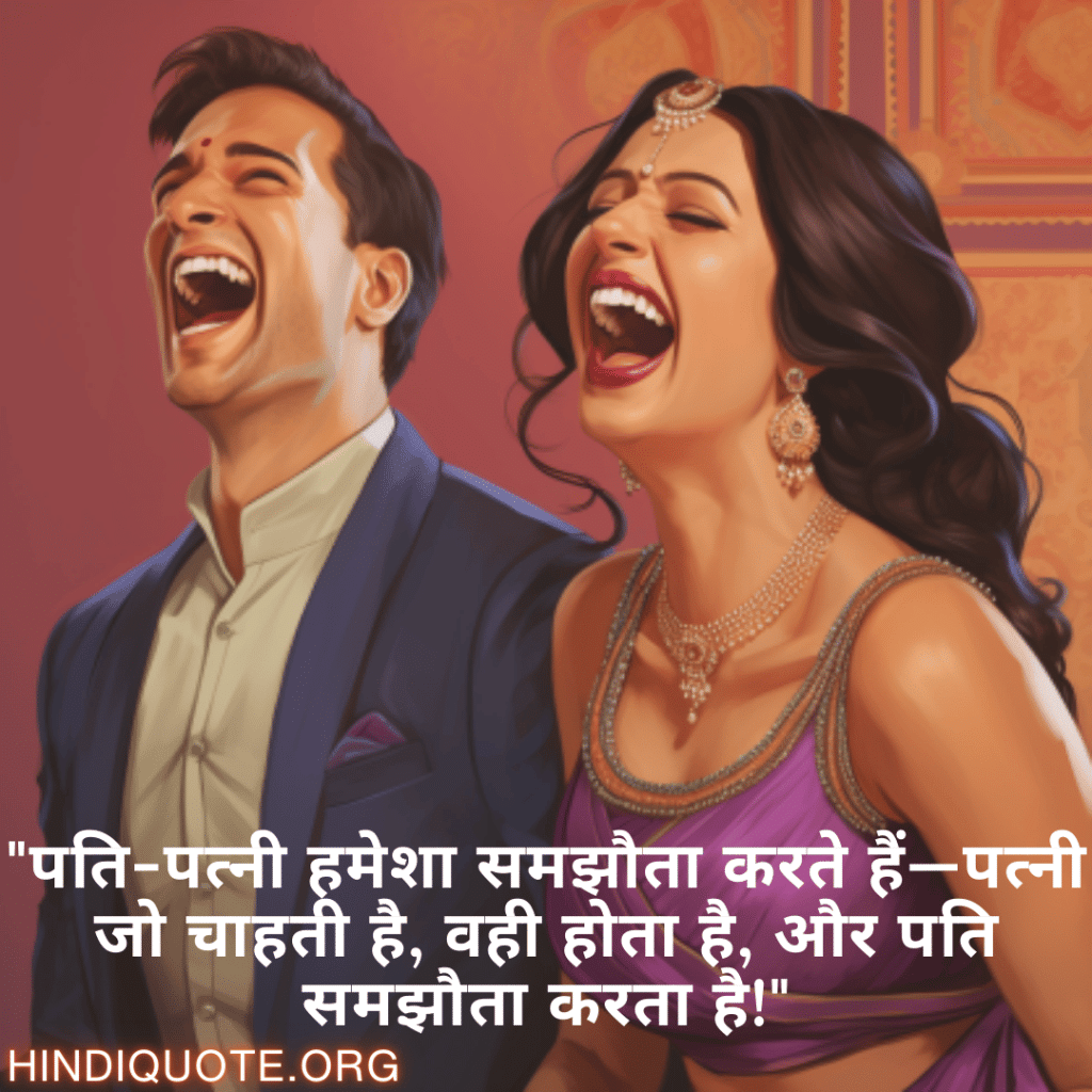 "पति-पत्नी हमेशा समझौता करते हैं—पत्नी जो चाहती है, वही होता है, और पति समझौता करता है!"