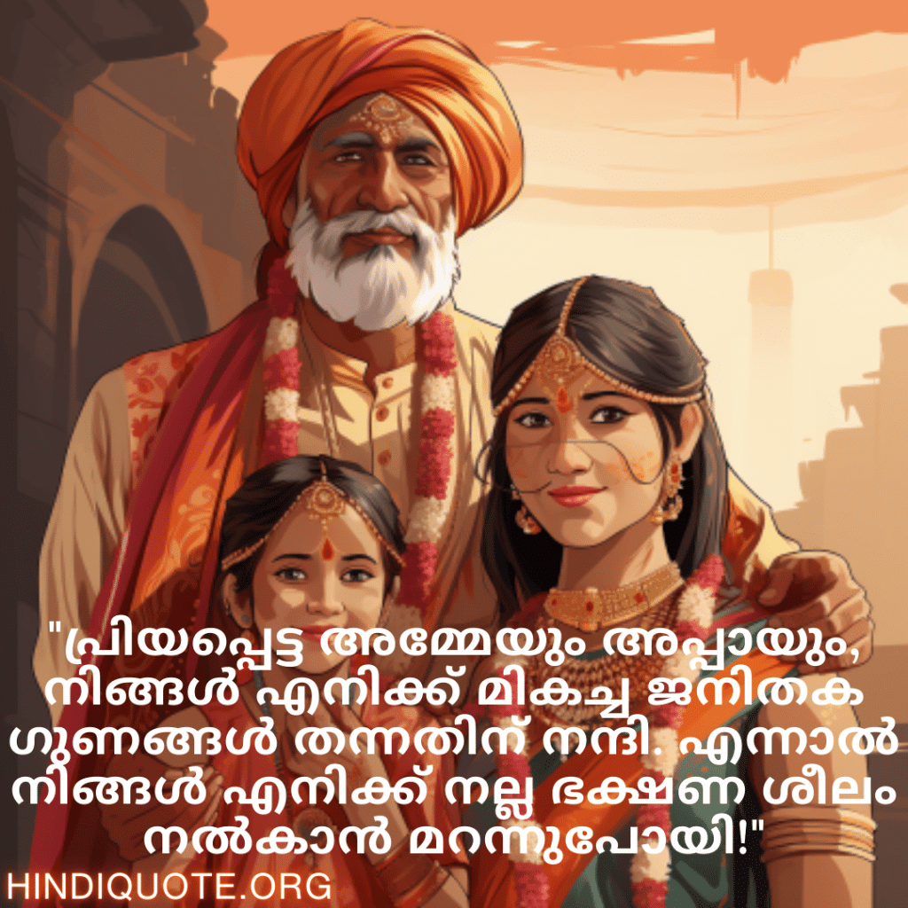 "പ്രിയപ്പെട്ട അമ്മേയും അപ്പായും, നിങ്ങൾ എനിക്ക് മികച്ച ജനിതക ഗുണങ്ങൾ തന്നതിന് നന്ദി. എന്നാൽ നിങ്ങൾ എനിക്ക് നല്ല ഭക്ഷണ ശീലം നൽകാൻ മറന്നുപോയി!"