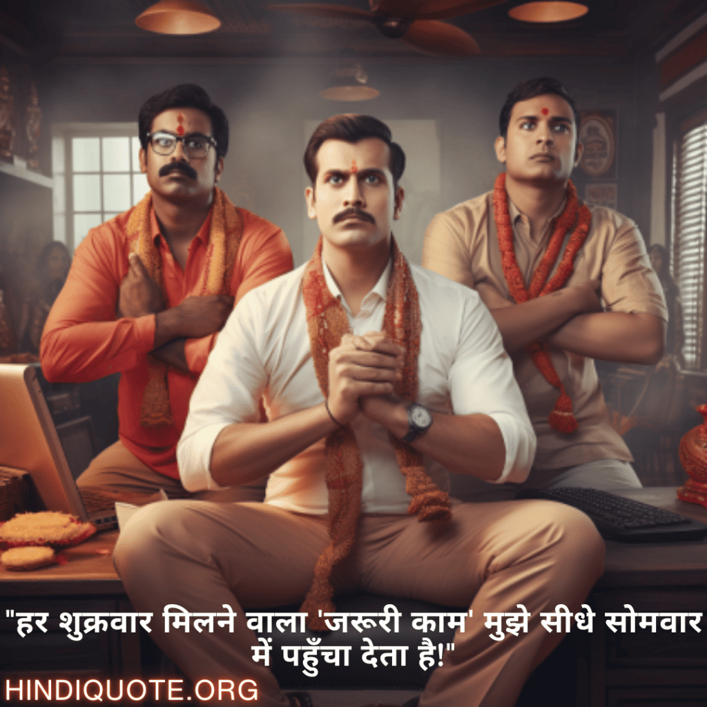 "हर शुक्रवार मिलने वाला 'जरूरी काम' मुझे सीधे सोमवार में पहुँचा देता है!"
