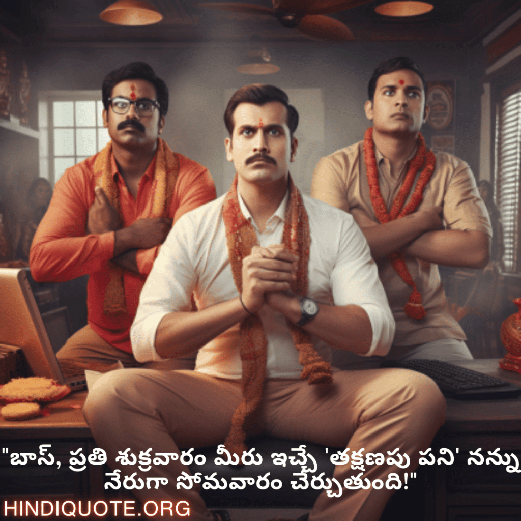 "బాస్, ప్రతి శుక్రవారం మీరు ఇచ్చే 'తక్షణపు పని' నన్ను నేరుగా సోమవారం చేర్చుతుంది!"