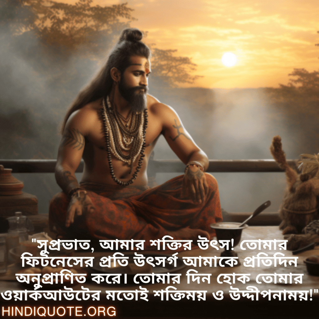 Good morning Quotes In Bengali For Your Boyfriend "সুপ্রভাত, আমার শক্তির উৎস! তোমার ফিটনেসের প্রতি উৎসর্গ আমাকে প্রতিদিন অনুপ্রাণিত করে। তোমার দিন হোক তোমার ওয়ার্কআউটের মতোই শক্তিময় ও উদ্দীপনাময়!"