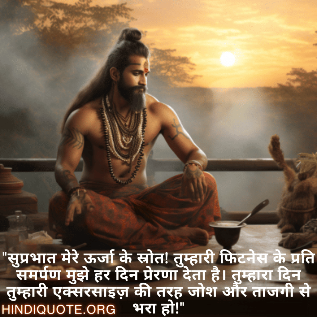 Good morning Shayari in Hindi For Your Boyfriend "सुप्रभात मेरे ऊर्जा के स्रोत! तुम्हारी फिटनेस के प्रति समर्पण मुझे हर दिन प्रेरणा देता है। तुम्हारा दिन तुम्हारी एक्सरसाइज़ की तरह जोश और ताजगी से भरा हो!"