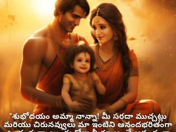 Good morning Wishes In Telugu For Your Parents "శుభోదయం అమ్మా నాన్నా! మీ సరదా ముచ్చట్లు మరియు చిరునవ్వులు మా ఇంటిని ఆనందభరితంగా ఉంచుతున్నాయి. ఈ రోజు మీకూ అంతే ఆనందంగా ఉండాలని ఆకాంక్షిస్తున్నాను!"