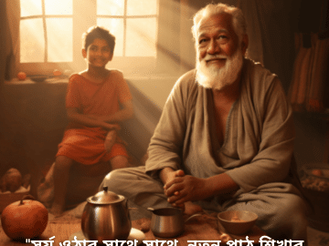 Good morning Quotes In Bengali For Your Grandfather "সূর্য ওঠার সাথে সাথে, নতুন পাঠ শিখার সুযোগও আসে, ঠাকুর্দা। সুপ্রভাত!"