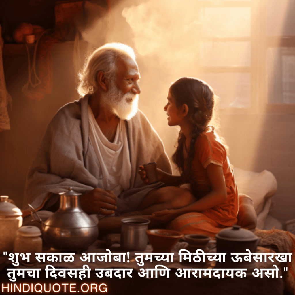 "शुभ सकाळ आजोबा! तुमच्या मिठीच्या ऊबेसारखा तुमचा दिवसही उबदार आणि आरामदायक असो."