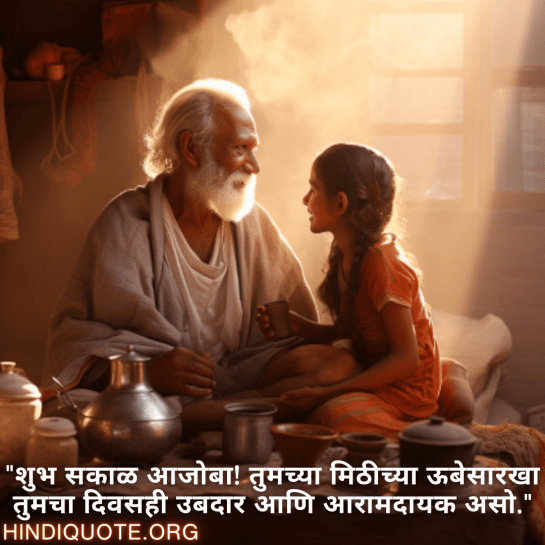"शुभ सकाळ आजोबा! तुमच्या मिठीच्या ऊबेसारखा तुमचा दिवसही उबदार आणि आरामदायक असो."