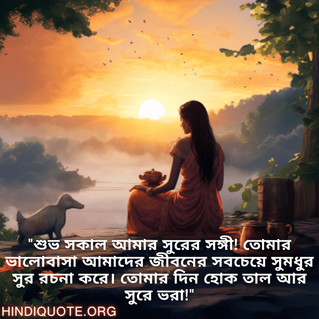 "শুভ সকাল আমার সুরের সঙ্গী! তোমার ভালোবাসা আমাদের জীবনের সবচেয়ে সুমধুর সুর রচনা করে। তোমার দিন হোক তাল আর সুরে ভরা!"