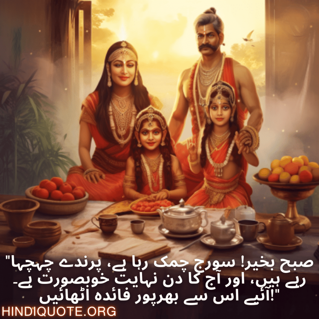 "صبح بخیر! سورج چمک رہا ہے، پرندے چہچہا رہے ہیں، اور آج کا دن نہایت خوبصورت ہے۔ آئیے اس سے بھرپور فائدہ اٹھائیں!"