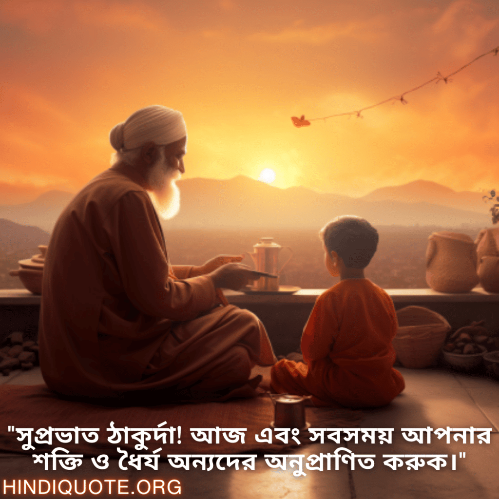 "সুপ্রভাত ঠাকুর্দা! আজ এবং সবসময় আপনার শক্তি ও ধৈর্য অন্যদের অনুপ্রাণিত করুক।"
