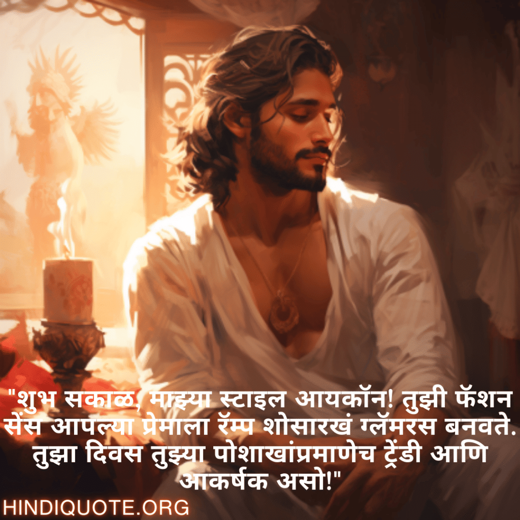 "शुभ सकाळ, माझ्या स्टाइल आयकॉन! तुझी फॅशन सेंस आपल्या प्रेमाला रॅम्प शोसारखं ग्लॅमरस बनवते. तुझा दिवस तुझ्या पोशाखांप्रमाणेच ट्रेंडी आणि आकर्षक असो!"