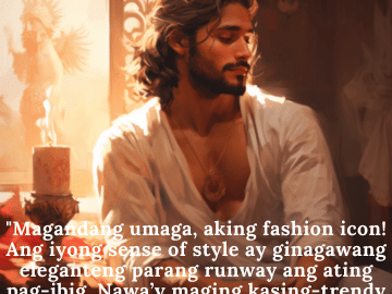 "Magandang umaga, aking fashion icon! Ang iyong sense of style ay ginagawang eleganteng parang runway ang ating pag-ibig. Nawa’y maging kasing-trendy ng mga outfits mo ang araw mo ngayon!"