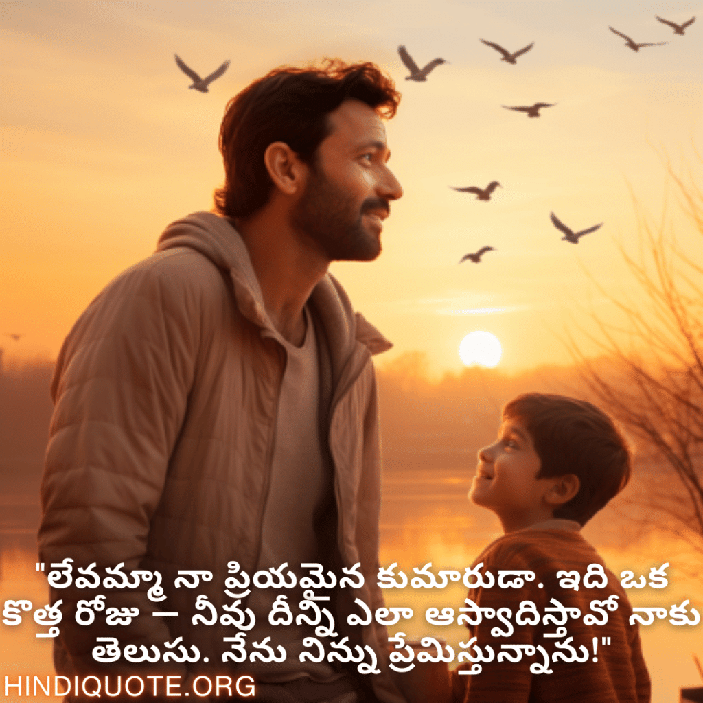 "లేవమ్మా నా ప్రియమైన కుమారుడా. ఇది ఒక కొత్త రోజు — నీవు దీన్ని ఎలా ఆస్వాదిస్తావో నాకు తెలుసు. నేను నిన్ను ప్రేమిస్తున్నాను!"