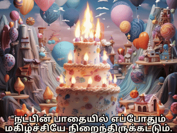 Happy Birthday Wishes In Tamil For Your Friend "நட்பின் பாதையில் எப்போதும் மகிழ்ச்சியே நிறைந்திருக்கட்டும். பிறந்த நாள் வாழ்த்துகள் என் தோழனே!"