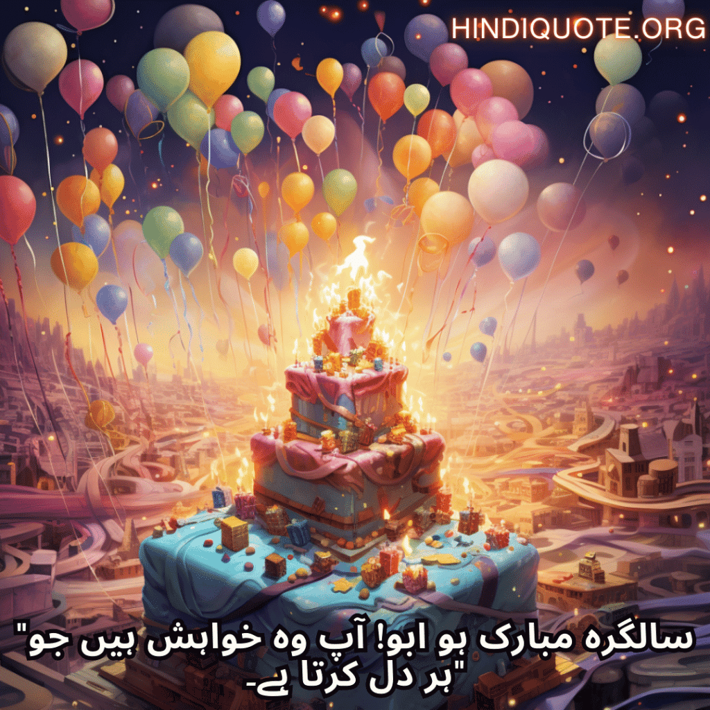 Birthday Message In Urdu For Your Father "سالگرہ مبارک ہو ابو! آپ وہ خواہش ہیں جو ہر دل کرتا ہے۔"