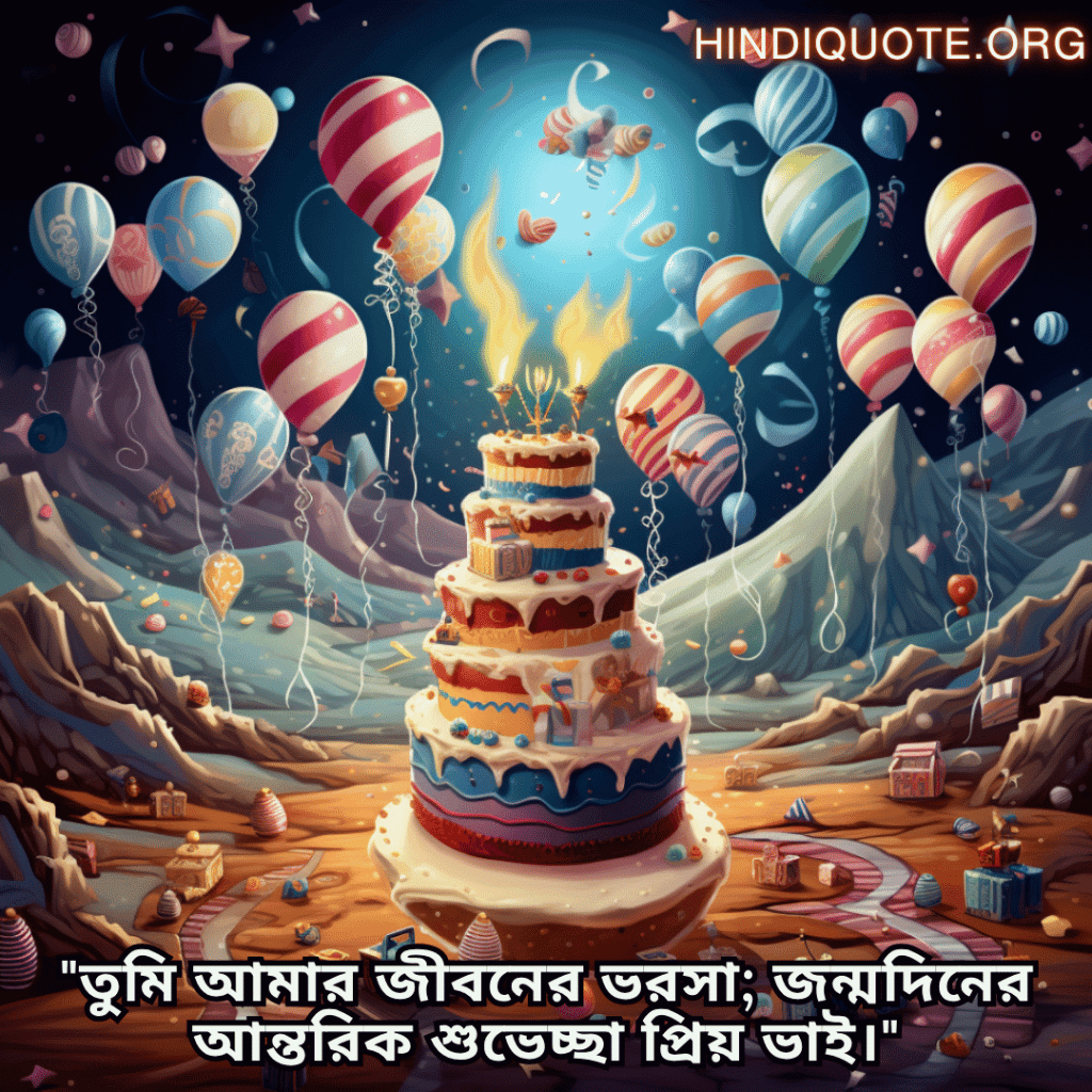 Happy Birthday Wishes In Bengali For Your Brother "তুমি আমার জীবনের ভরসা; জন্মদিনের আন্তরিক শুভেচ্ছা প্রিয় ভাই।"