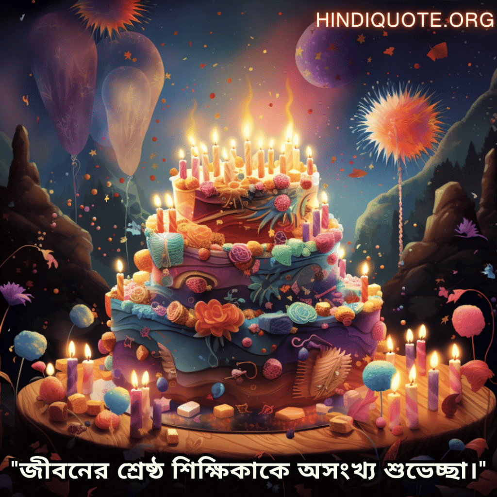 Birthday Greetings In Bengali For Your Mother "জীবনের শ্রেষ্ঠ শিক্ষিকাকে অসংখ্য শুভেচ্ছা।"