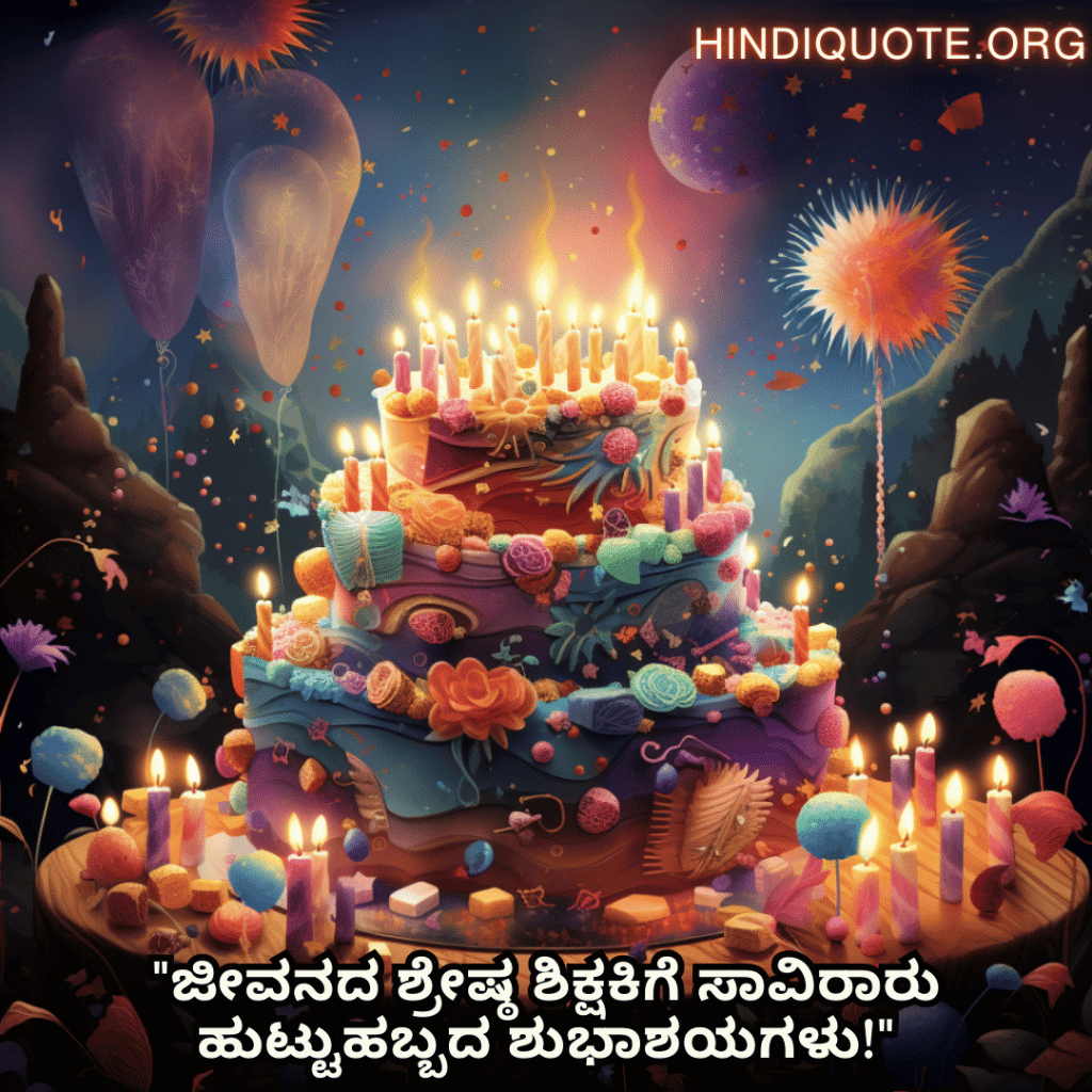 Birthday Wishes In Kannada For Your Mother "ಜೀವನದ ಶ್ರೇಷ್ಠ ಶಿಕ್ಷಕಿಗೆ ಸಾವಿರಾರು ಹುಟ್ಟುಹಬ್ಬದ ಶುಭಾಶಯಗಳು!"