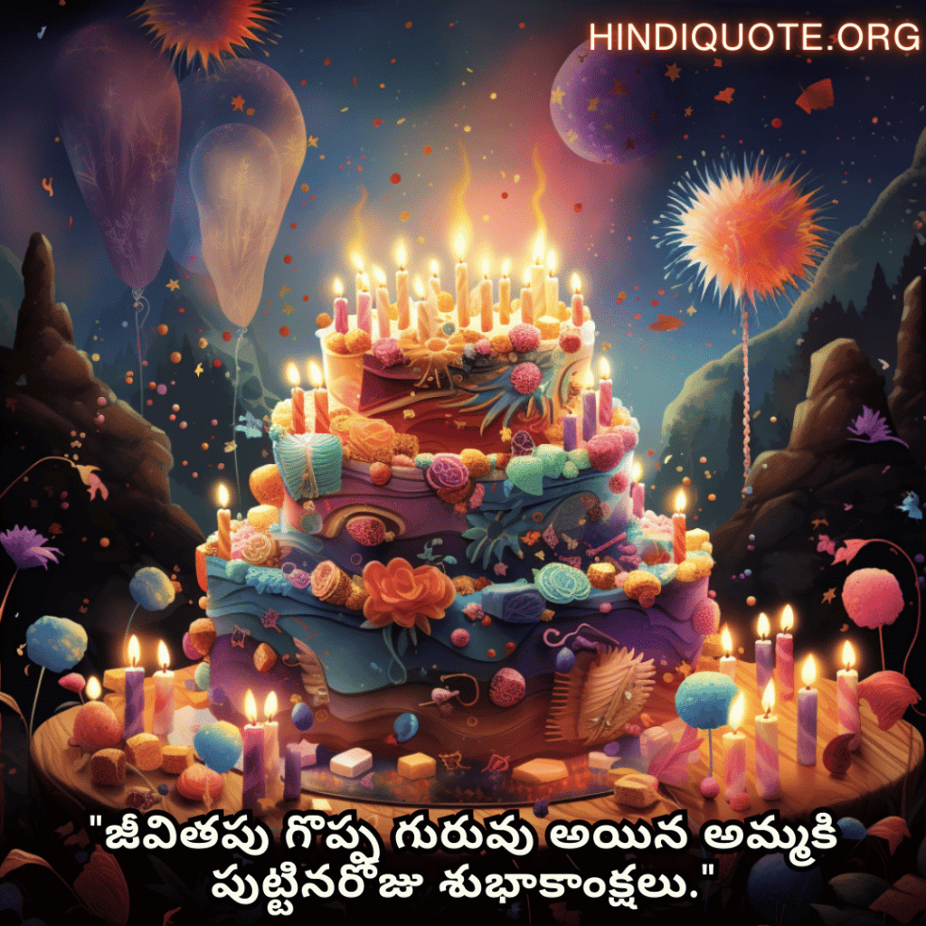 Birthday Greetings In Telugu For Your Mother "జీవితపు గొప్ప గురువు అయిన అమ్మకి పుట్టినరోజు శుభాకాంక్షలు."