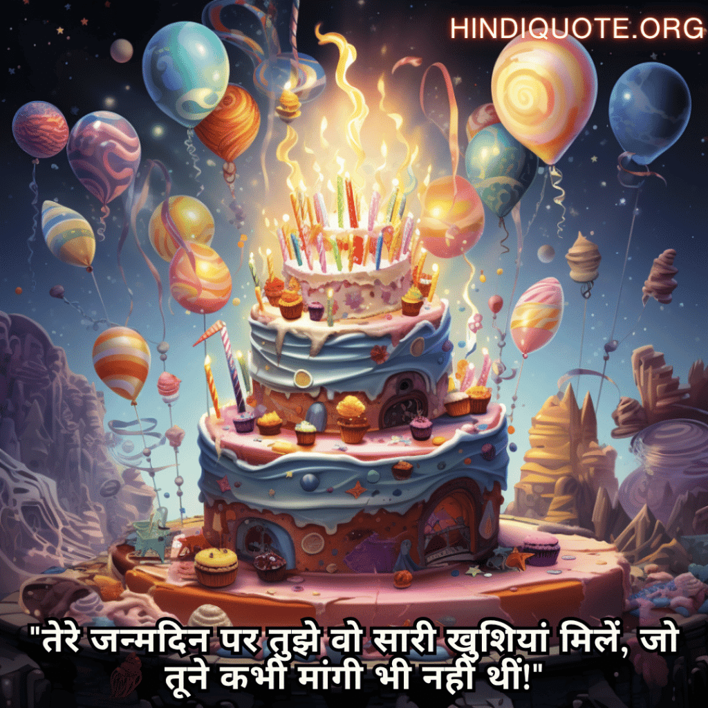 Happy Birthday Wishes In Hindi For Your Friend "तेरे जन्मदिन पर तुझे वो सारी खुशियां मिलें, जो तूने कभी मांगी भी नहीं थीं!"