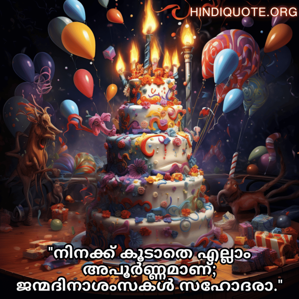 Happy Birthday Wishes In Malayalam For Your Brother "നിനക്ക് കൂടാതെ എല്ലാം അപൂർണ്ണമാണ്; ജന്മദിനാശംസകൾ സഹോദരാ."