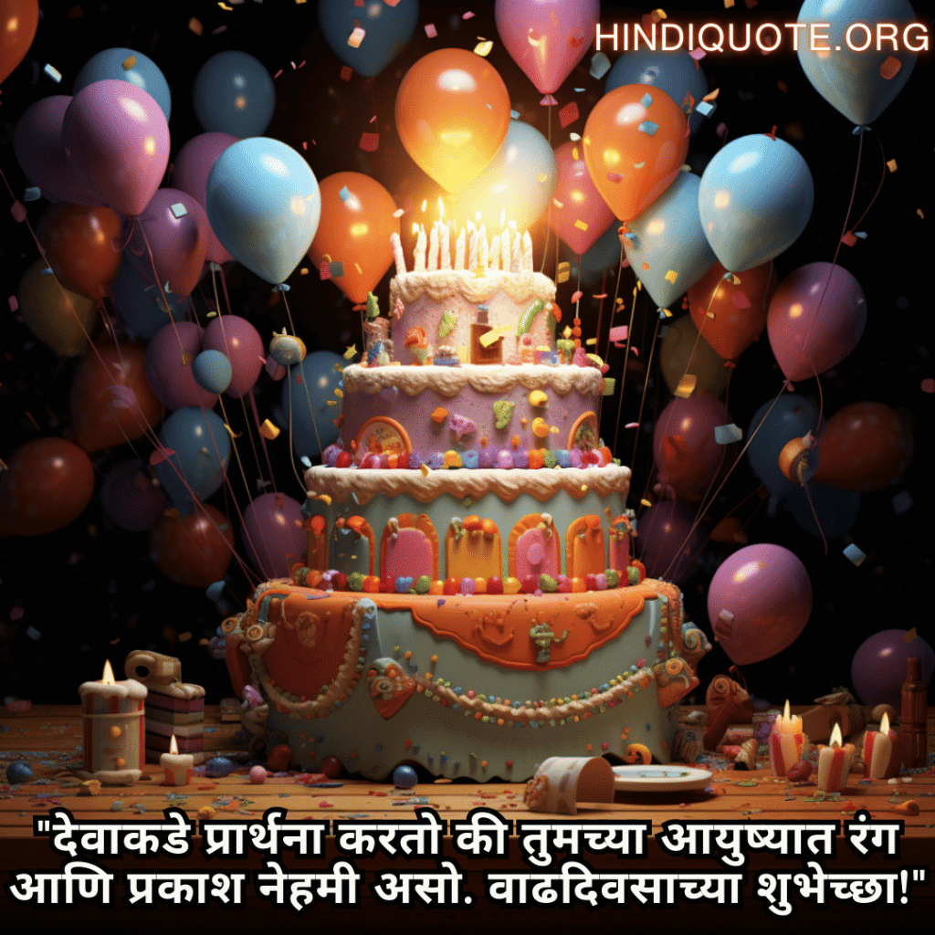 Happy Birthday Wishes In Marathi For Your Father "देवाकडे प्रार्थना करतो की तुमच्या आयुष्यात रंग आणि प्रकाश नेहमी असो. वाढदिवसाच्या शुभेच्छा!"