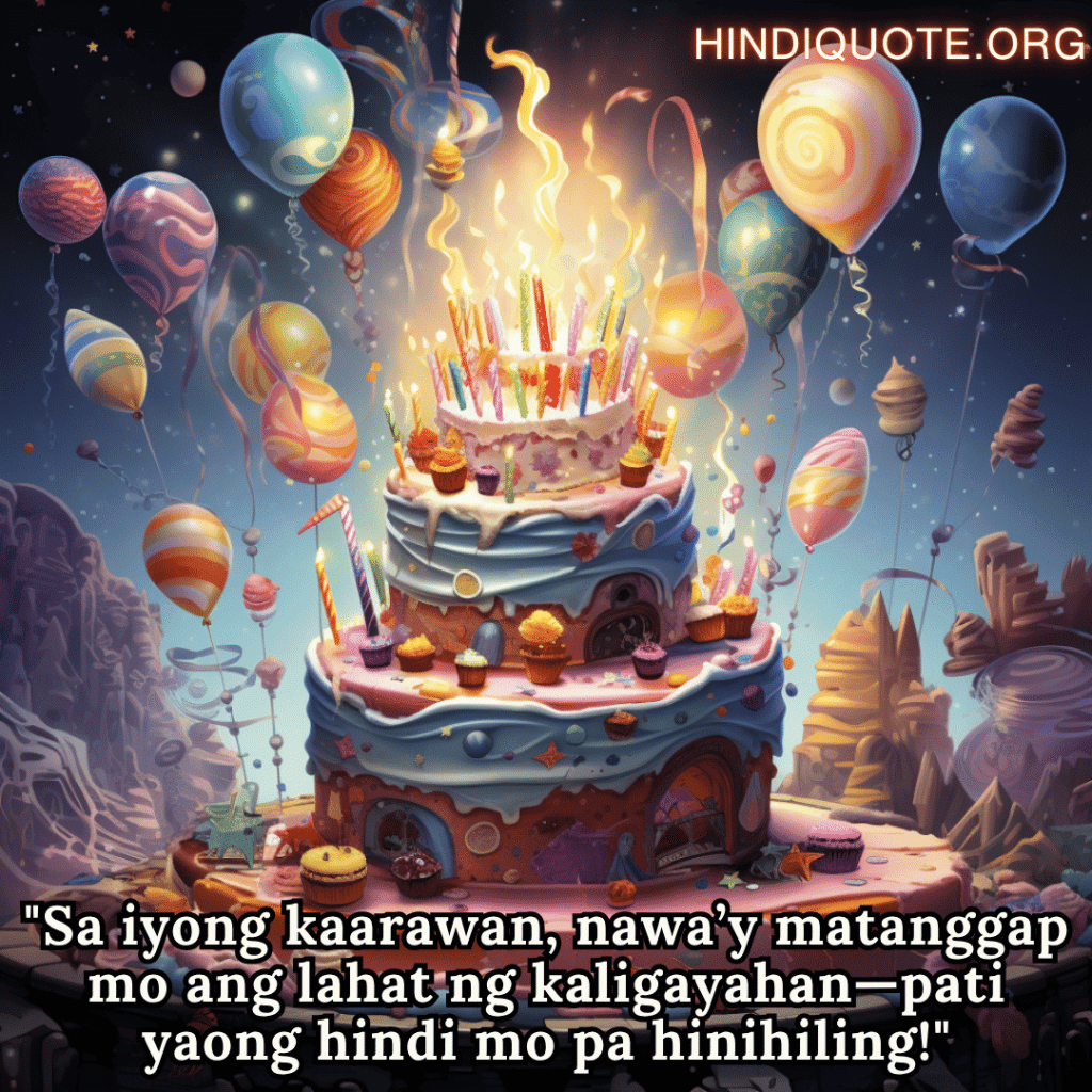 Happy Birthday In Tagalog For Your Friend "Sa iyong kaarawan, nawa’y matanggap mo ang lahat ng kaligayahan—pati yaong hindi mo pa hinihiling!"