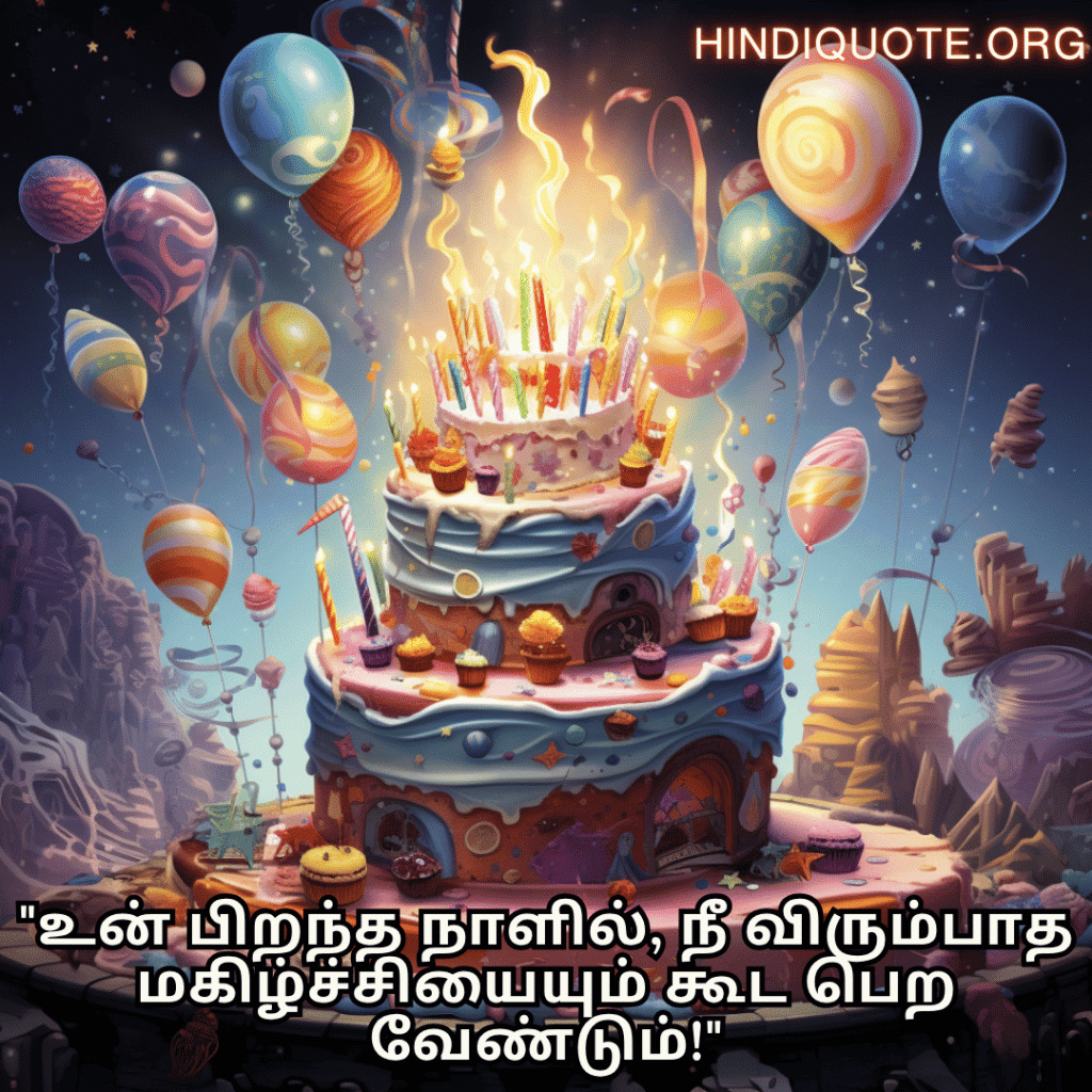 Happy Birthday Wishes In Tamil For Your Friend "உன் பிறந்த நாளில், நீ விரும்பாத மகிழ்ச்சியையும் கூட பெற வேண்டும்!"