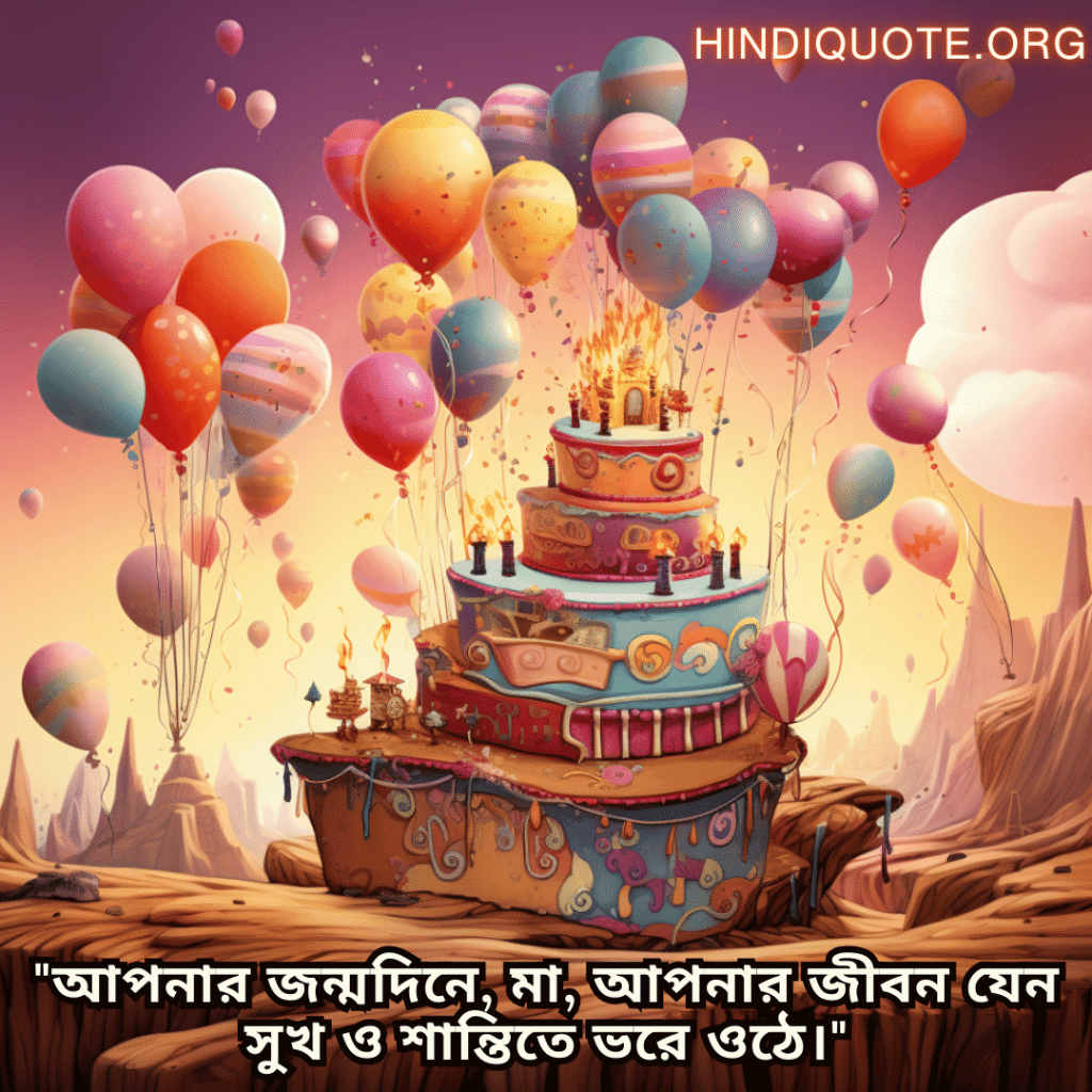 Birthday Greetings In Bengali For Your Mother "আপনার জন্মদিনে, মা, আপনার জীবন যেন সুখ ও শান্তিতে ভরে ওঠে।"