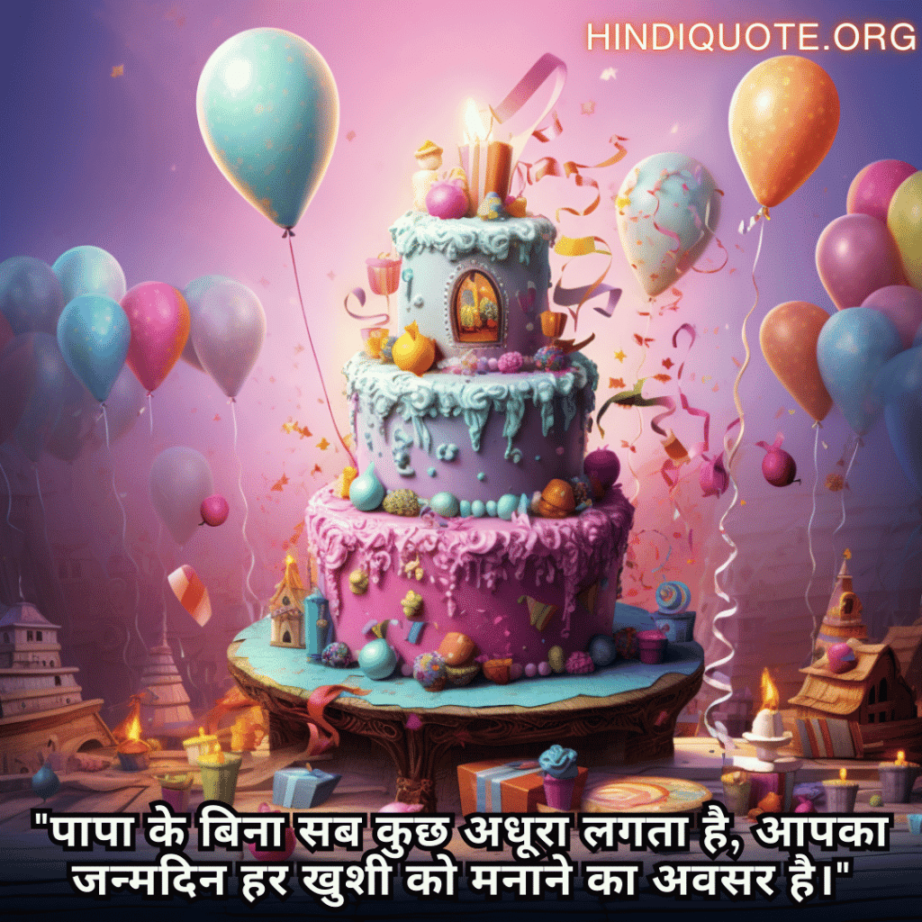 Happy Birthday Wishes In Hindi For Your Father "पापा के बिना सब कुछ अधूरा लगता है, आपका जन्मदिन हर खुशी को मनाने का अवसर है।"