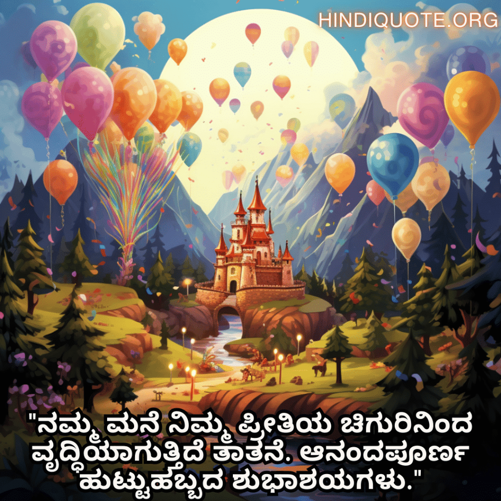 Birthday Wishes In Kannada For Your Grandfather "ನಮ್ಮ ಮನೆ ನಿಮ್ಮ ಪ್ರೀತಿಯ ಚಿಗುರಿನಿಂದ ವೃದ್ಧಿಯಾಗುತ್ತಿದೆ ತಾತನೆ. ಆನಂದಪೂರ್ಣ ಹುಟ್ಟುಹಬ್ಬದ ಶುಭಾಶಯಗಳು."