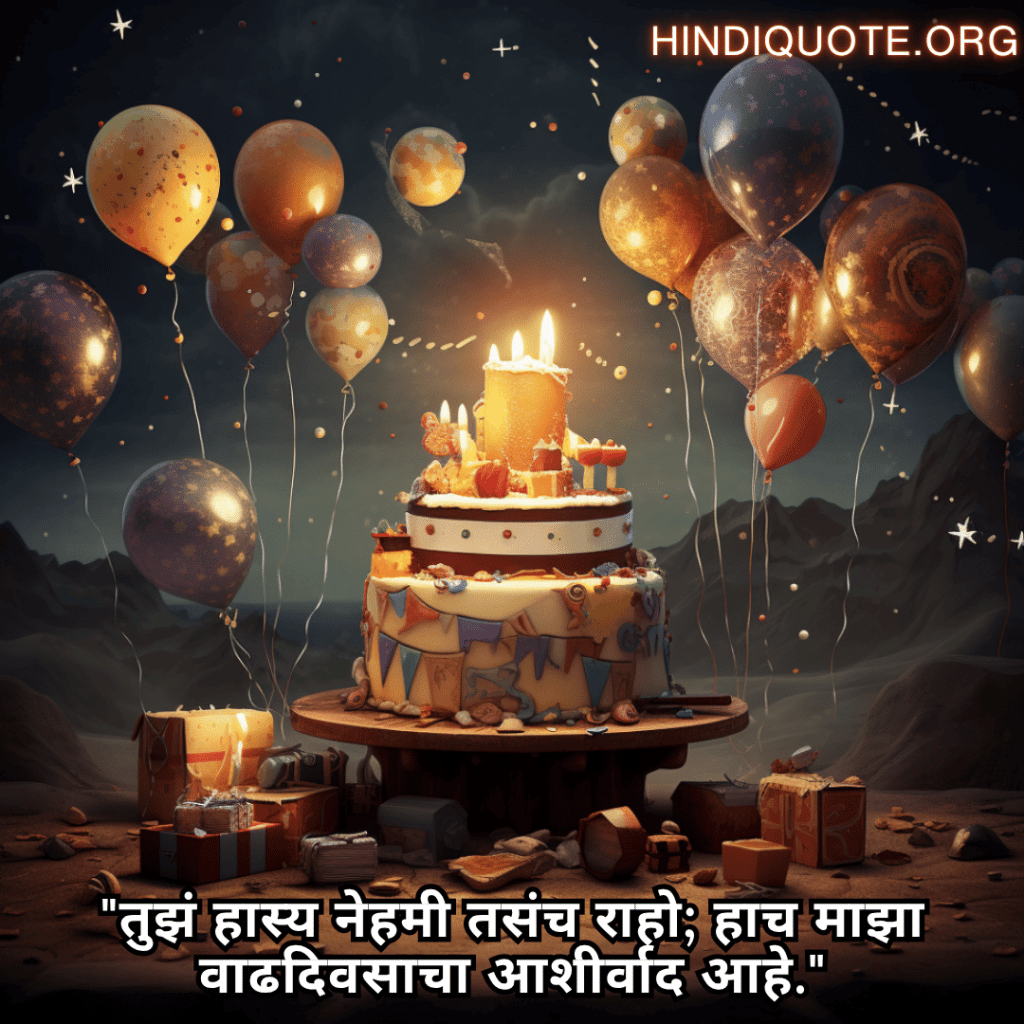 Happy Birthday Wishes In Marathi For Your Brother "तुझं हास्य नेहमी तसंच राहो; हाच माझा वाढदिवसाचा आशीर्वाद आहे."