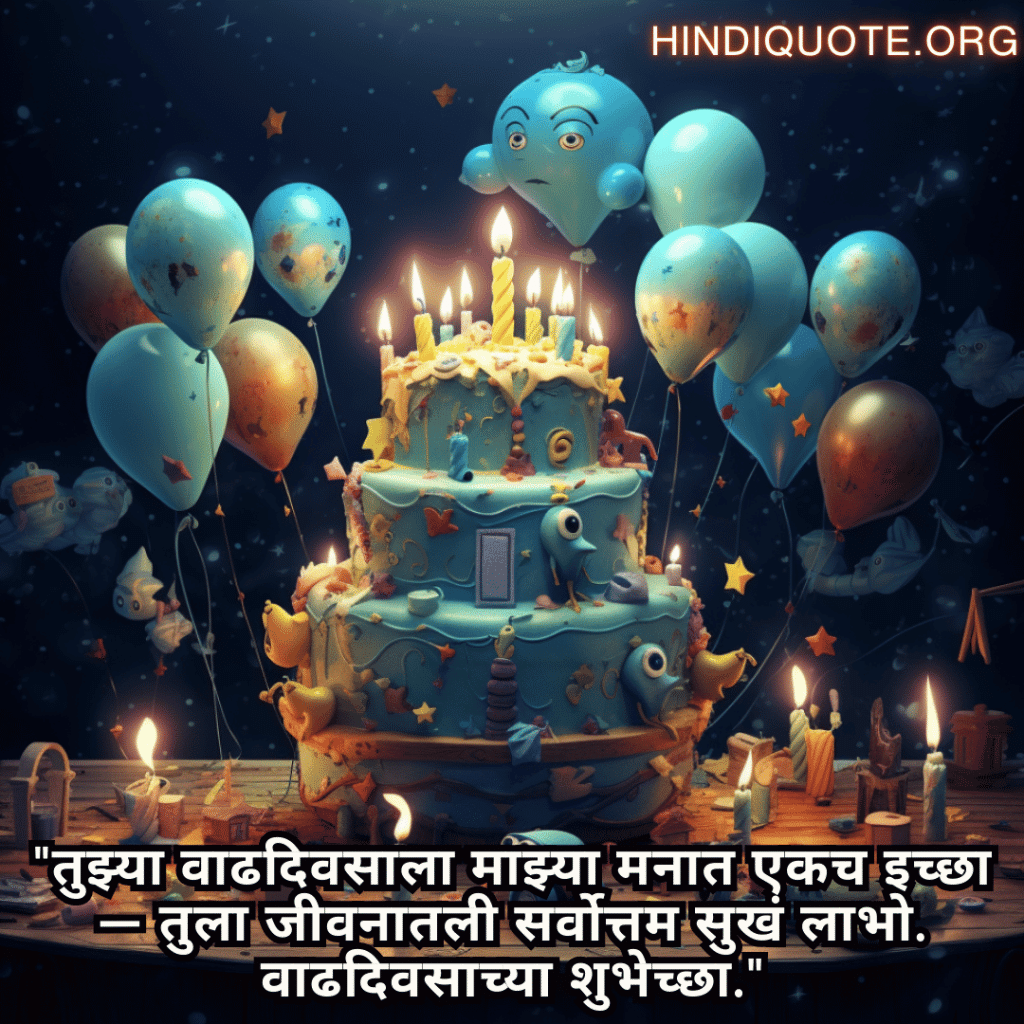 Happy Birthday Wishes In Marathi For Your Crush "तुझ्या वाढदिवसाला माझ्या मनात एकच इच्छा — तुला जीवनातली सर्वोत्तम सुखं लाभो. वाढदिवसाच्या शुभेच्छा."