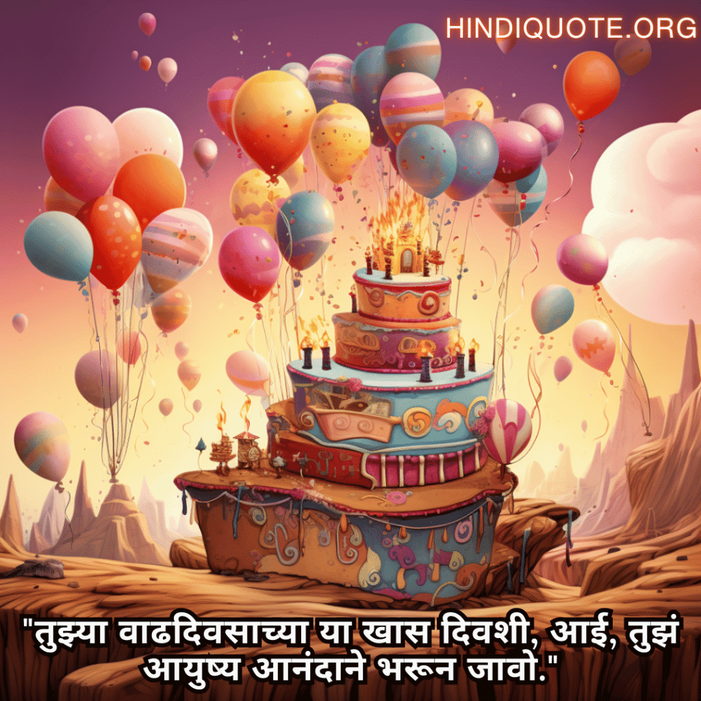 Happy Birthday Wishes In Marathi For Your Mother "तुझ्या वाढदिवसाच्या या खास दिवशी, आई, तुझं आयुष्य आनंदाने भरून जावो."