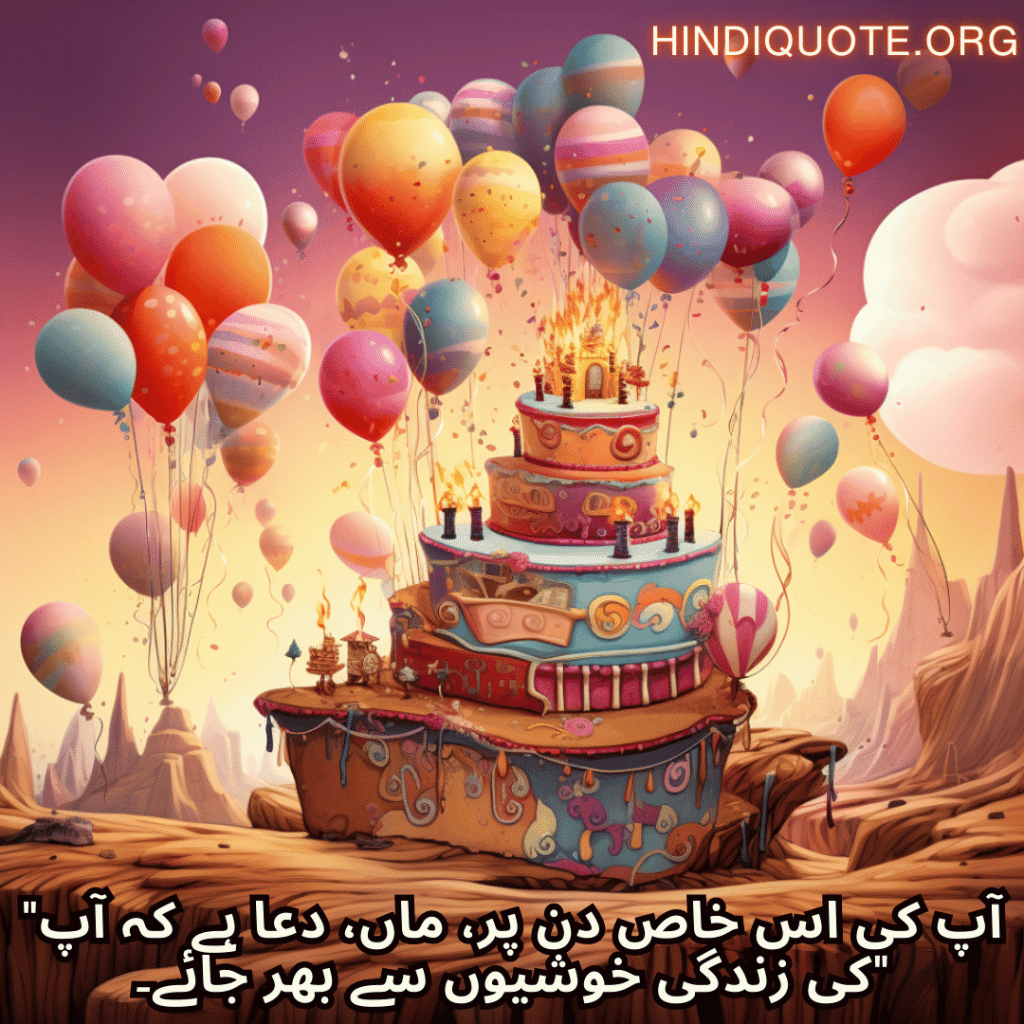 Birthday Message In Urdu For Your Mother "آپ کی اس خاص دن پر، ماں، دعا ہے کہ آپ کی زندگی خوشیوں سے بھر جائے۔"