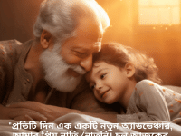 Good morning Quotes In Bengali For Your Grandchild "প্রতিটি দিন এক একটি নতুন অ্যাডভেঞ্চার, আমার প্রিয় নাতি/নাতনি। চল আজকের দিনটাকে মনে রাখার মতো করে তুলি।"