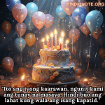Happy Birthday In Tagalog For Your Brother "Ito ang iyong kaarawan, ngunit kami ang tunay na masaya. Hindi buo ang lahat kung wala ang isang kapatid."