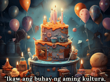 Birthday Greeting In Tagalog For Your Grandmother "Ikaw ang buhay ng aming kultura, Lola. Nawa’y maging punô ng ligaya ang iyong kaarawan."