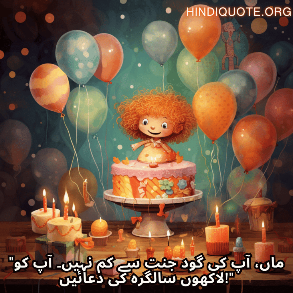 Birthday Message In Urdu For Your Mother "ماں، آپ کی گود جنت سے کم نہیں۔ آپ کو لاکھوں سالگرہ کی دعائیں!"