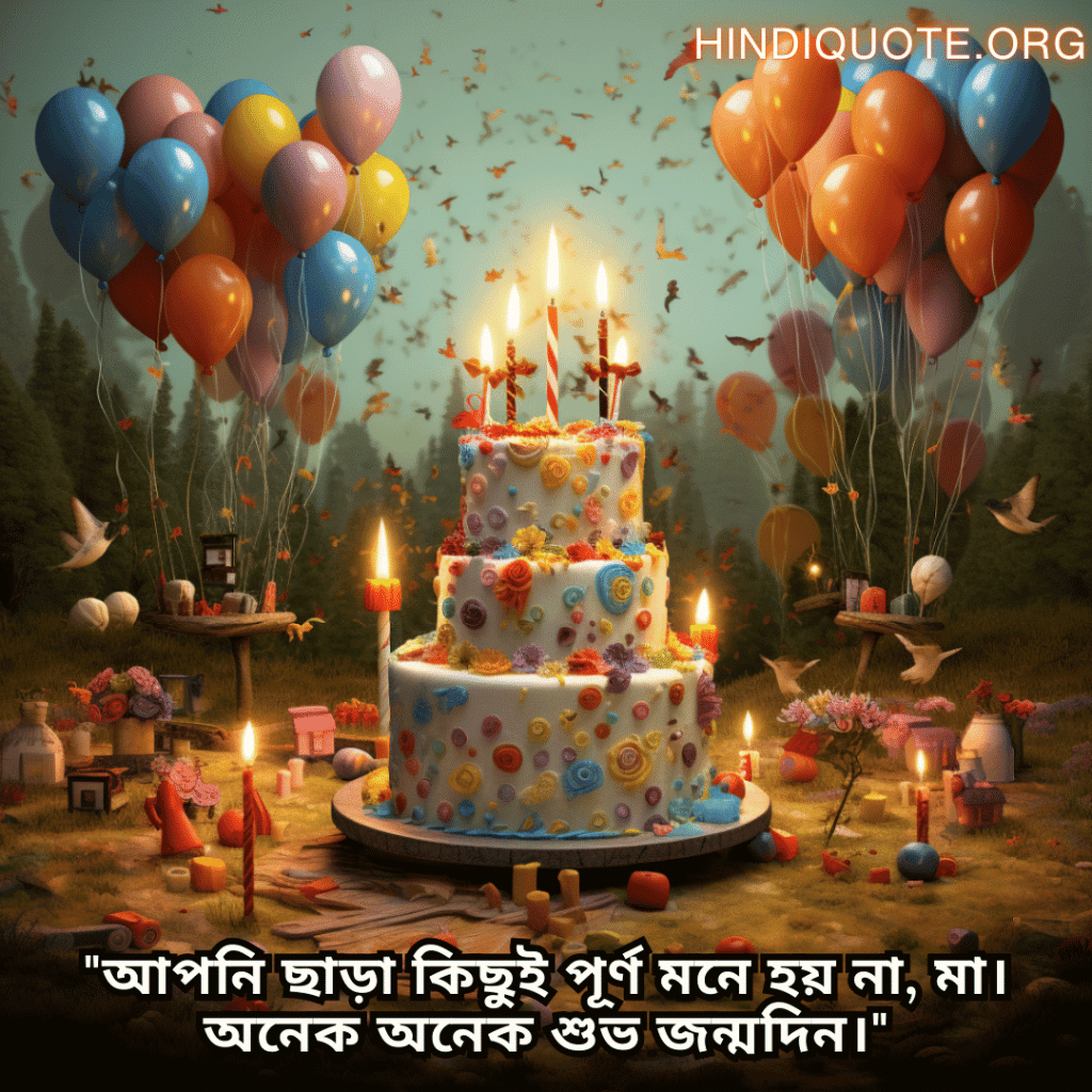 "আপনি ছাড়া কিছুই পূর্ণ মনে হয় না, মা। অনেক অনেক শুভ জন্মদিন।"