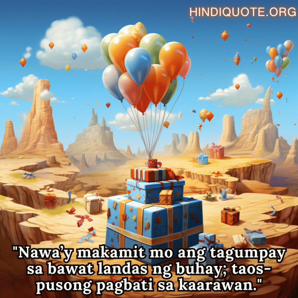 "Nawa’y makamit mo ang tagumpay sa bawat landas ng buhay; taos-pusong pagbati sa kaarawan."