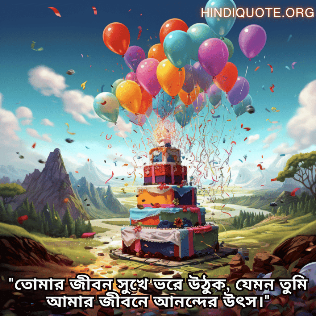 "তোমার জীবন সুখে ভরে উঠুক, যেমন তুমি আমার জীবনে আনন্দের উৎস।"