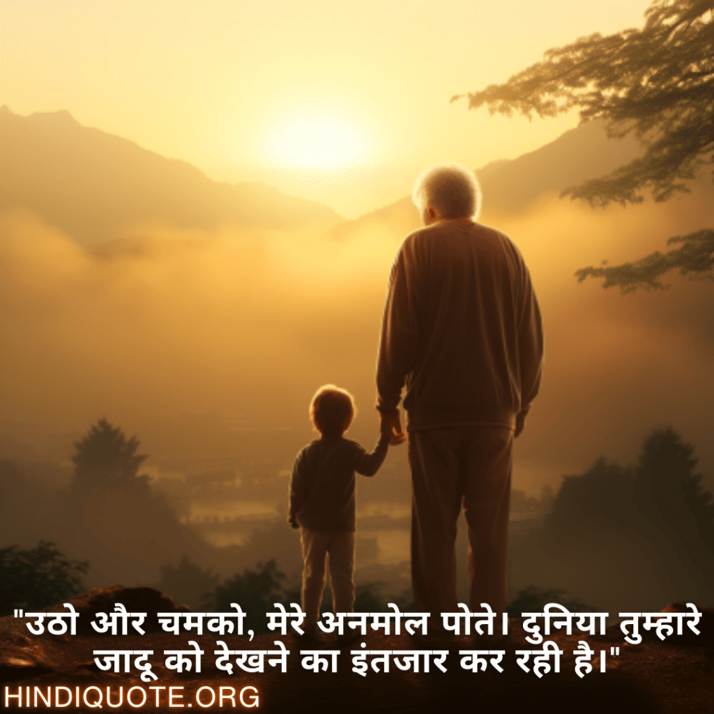 "उठो और चमको, मेरे अनमोल पोते। दुनिया तुम्हारे जादू को देखने का इंतजार कर रही है।"