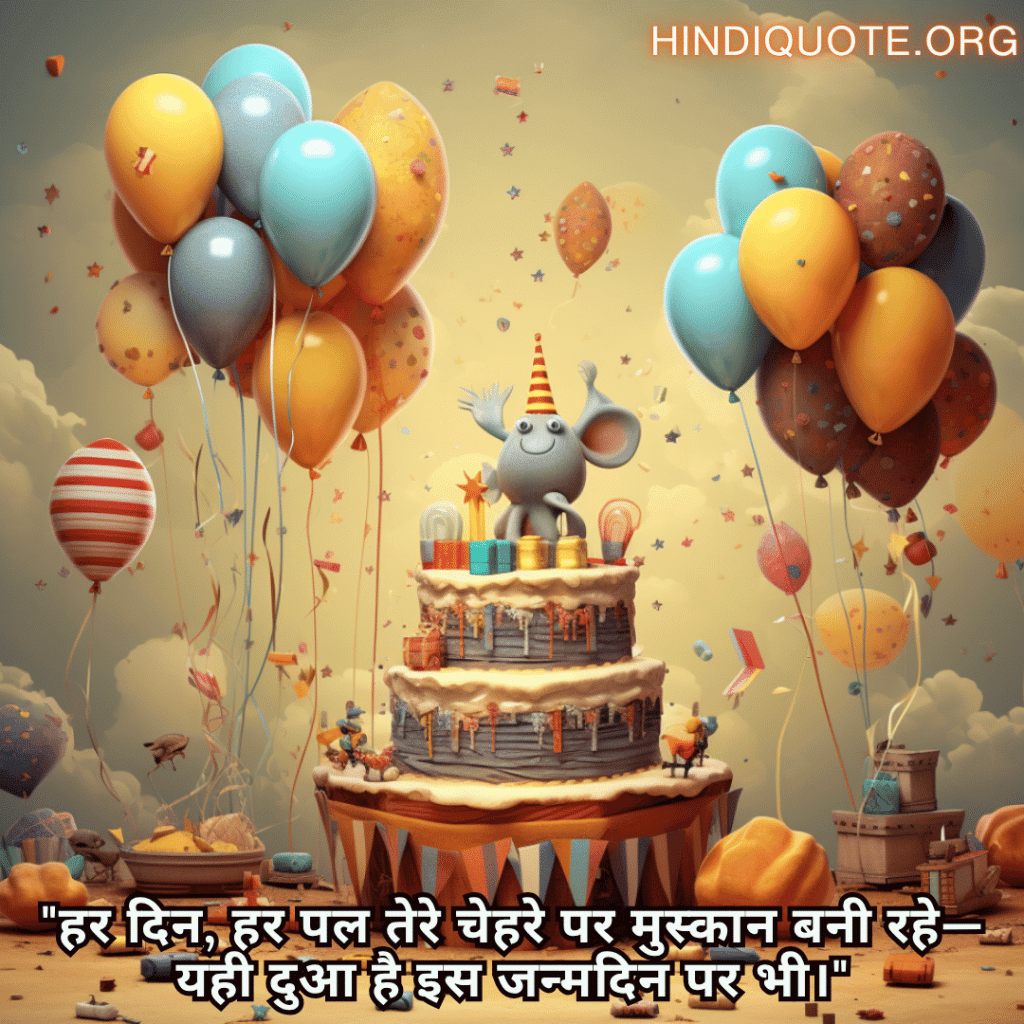 "हर दिन, हर पल तेरे चेहरे पर मुस्कान बनी रहे—यही दुआ है इस जन्मदिन पर भी।"